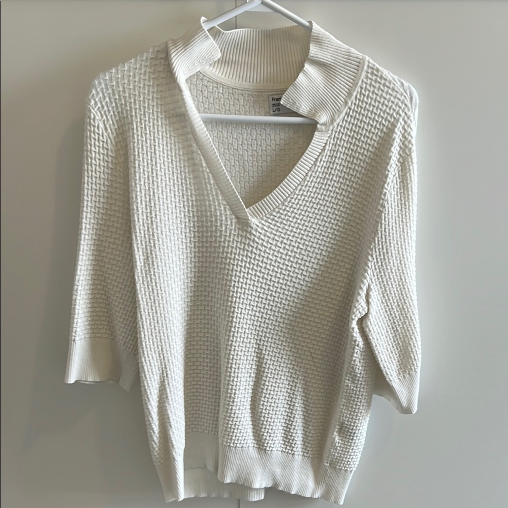 Frank and Oak short sleeve sweater with collar